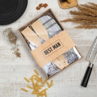 Набор подарочный Доляна Best man: варежка 20х28 см, прихватка 17х17 см, 2 лопатки Набор подарочный Доляна Best man: варежка 20х28 см, прихватка 17х17 см, 2 лопатки