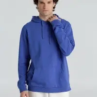 Толстовка с капюшоном унисекс Hoodie, ярко-синий меланж, размер M