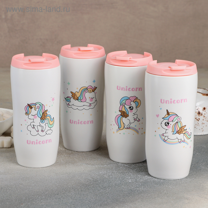 Стакан керамический &laquo;Единорог&raquo;, 480 мл, 7&times;16,5 см, рисунок МИКС