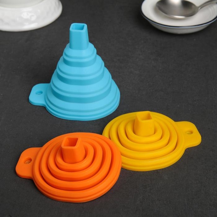 Воронка складная Доляна &laquo;Квадро&raquo;, 7&times;9 см, цвет МИКС