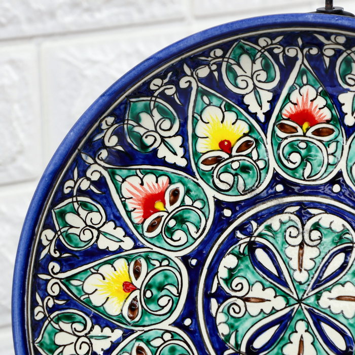 Ляган Риштанская Керамика Ляган Риштанская Керамика "Узоры", 25 см, синий микс