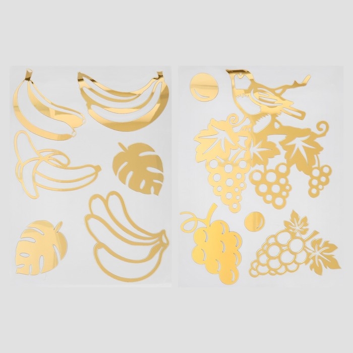 Наклейка интерьерная зеркальная Наклейка интерьерная зеркальная "Фрукты и ягоды" МИКС 31,5х41 см