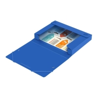 Папка-короб на резинке А4, 500мкм, Calligrata, корешок 25 мм, до 230 листов, тиснение "песок", синяя Папка-короб на резинке А4, 500мкм, Calligrata, корешок 25 мм, до 230 листов, тиснение "песок", синяя