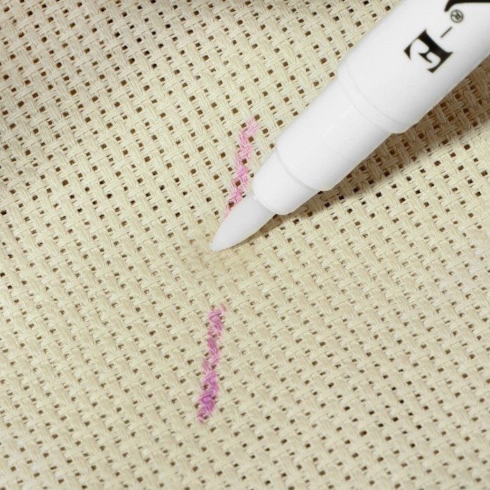 Маркер для ткани двусторонний, 16 см, самоисчезающий, удалитель чернил, цвет фиолетовый/белый