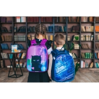 Рюкзак каркасный школьный, 37 х 28 х 19 см, Calligrata К "Крутой космос", синий