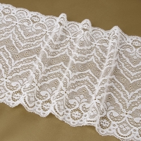 Кружевная эластичная ткань, 210 мм × 2,7 ± 0,5 м, цвет белый Кружевная эластичная ткань, 210 мм × 2,7 ± 0,5 м, цвет белый