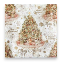 Новогодние салфетки бумажные Pero Deluxe &laquo;Винтажная ель&raquo;, 3 слоя, 33х33, 20 шт.