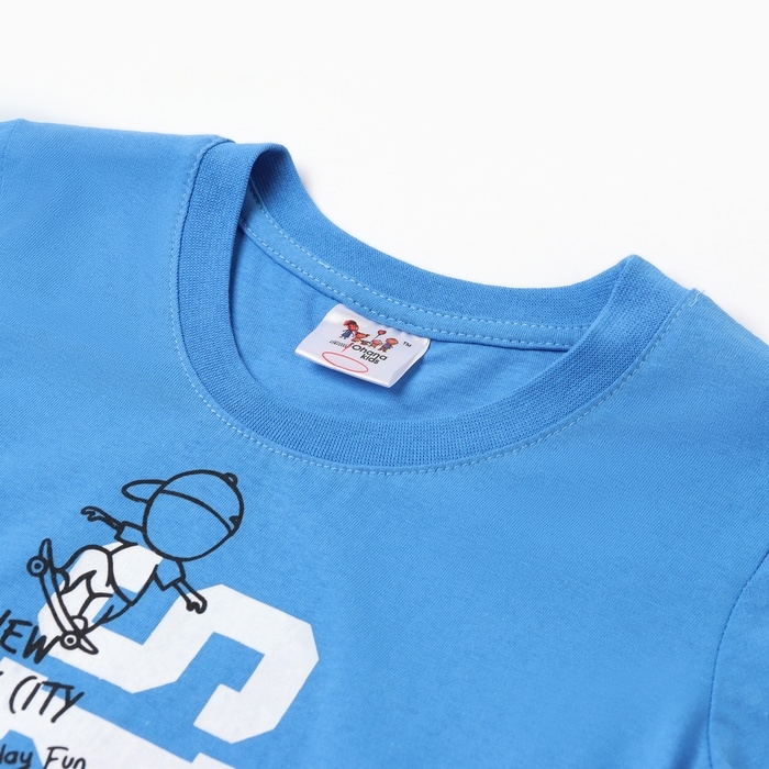 Футболка для мальчика, цвет голубой, рост 110