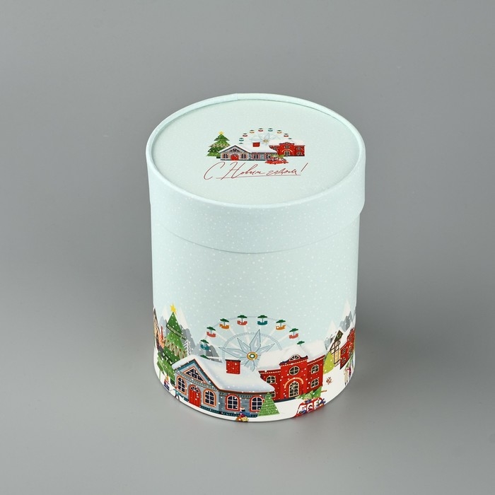 Коробка подарочная круглая &laquo;С Новым годом!&raquo;, 12 х 16 см, Новый год