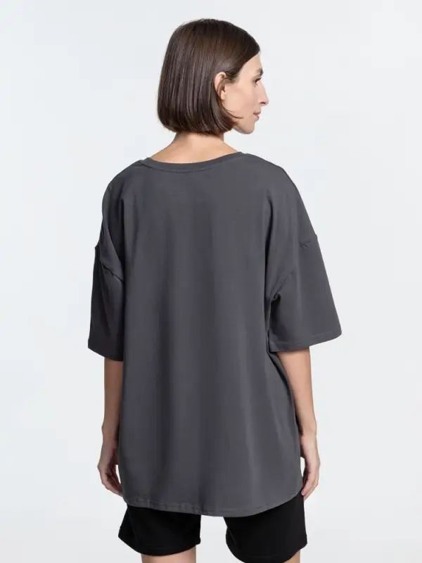 Футболка унисекс оверсайз Crosstown, темно-серая, размер M