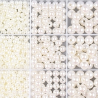 Бусины в шкатулке "Жемчужные" 12 делений 10х13,5х1,8 см