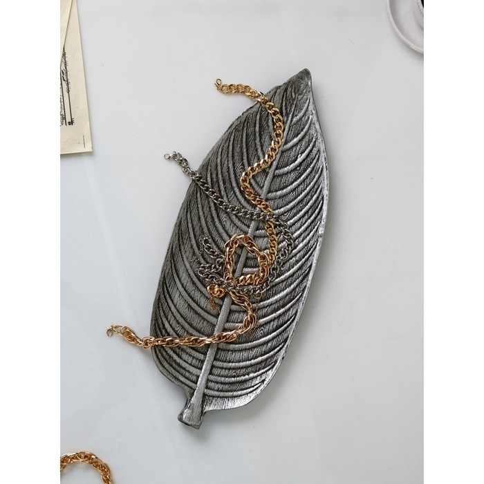 Органайзер &laquo;Лист&raquo;, полистоун,цвет серебро