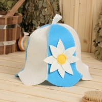 Набор для бани: шапка и коврик "Колокольчик" Набор для бани: шапка и коврик "Колокольчик"