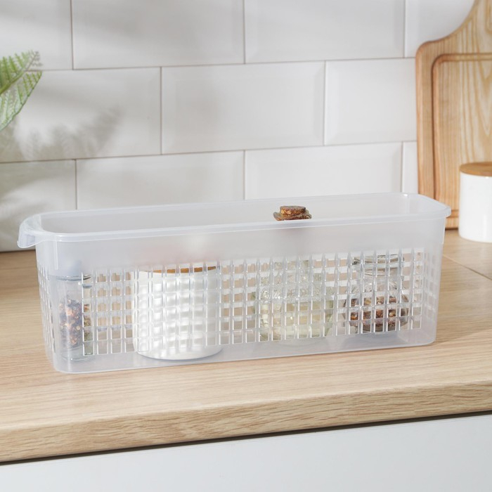 Корзина для хранения Доляна, 37,5&times;10,5&times;12 см, цвет прозрачный