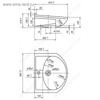 Комплект мебели: Тумба "Тура 55" + раковина "Исеть 55", 30,6 х 82 х 49,5 см