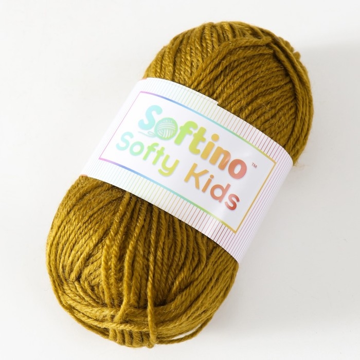 Пряжа 100% акрил "Softy Kids" 90м &plusmn;5м 50 гр цвет 38 коричнево-оливковый