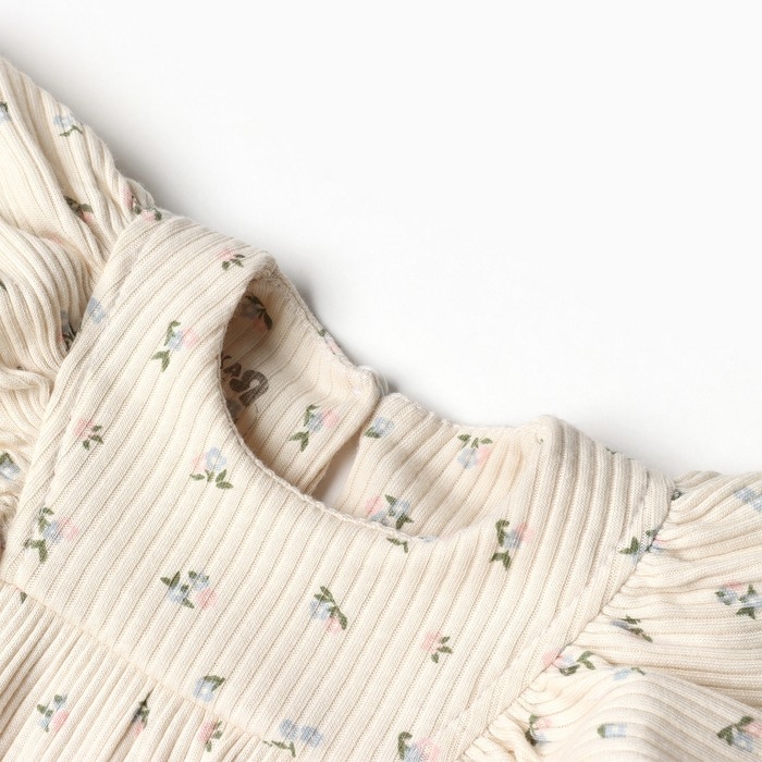 Платье с дл. рукавом Крошка Я Wildflowers, рост 62-68 см, бежевый