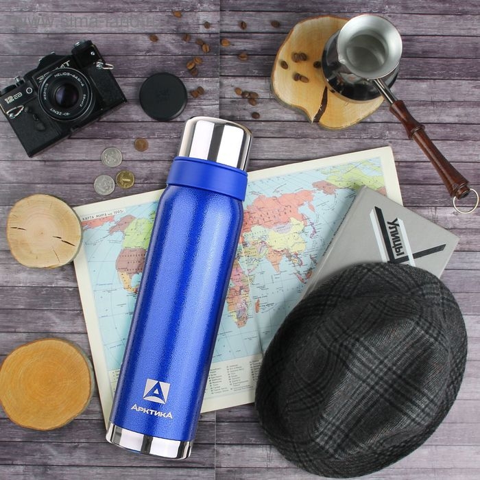 Термос "Арктика" 106, 900 мл, сохраняет тепло 28 ч, синий