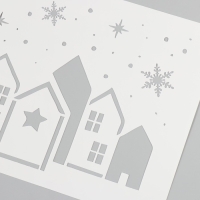 Трафарет пластиковый "Пряничные домики", размер 16х24 см Трафарет пластиковый "Пряничные домики", размер 16х24 см