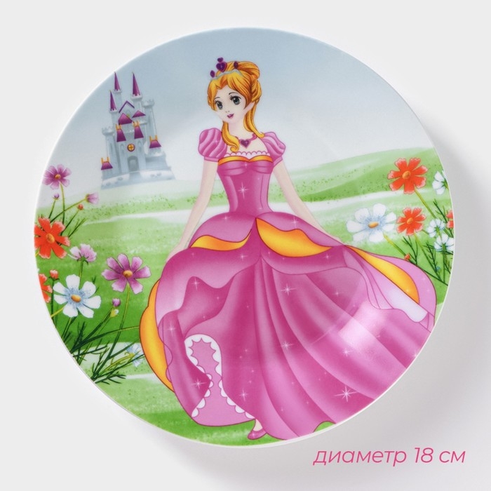 Набор детской посуды из керамики Доляна «Волшебница», 3 предмета: кружка 230 мл, миска 400 мл, тарелка d=18 см, цвет белый Набор детской посуды из керамики Доляна «Волшебница», 3 предмета: кружка 230 мл, миска 400 мл, тарелка d=18 см, цвет белый