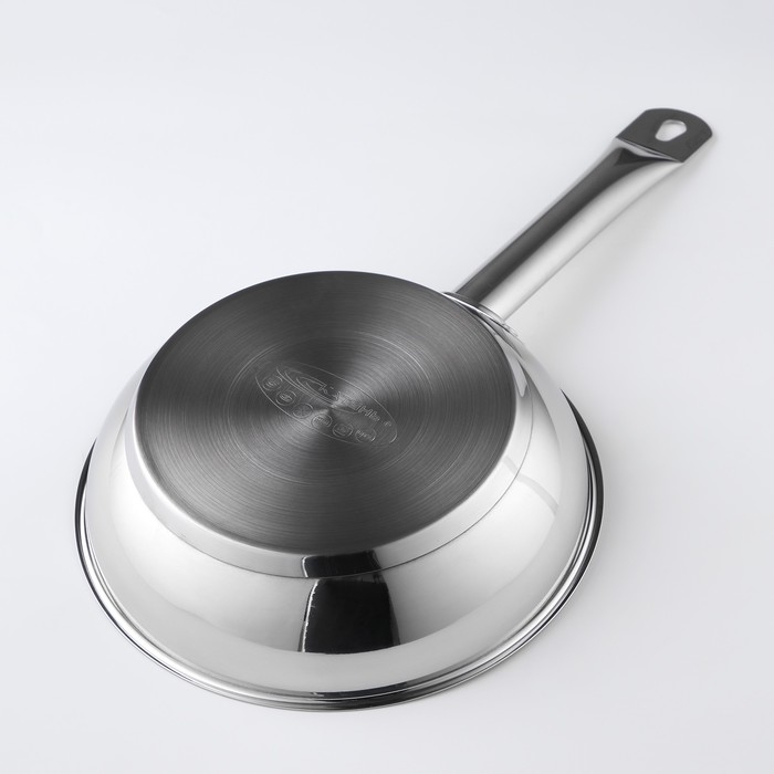 Сковорода &laquo;Общепит&raquo;, d=22 см, толщина корпуса 0,6 мм, дно 3,5 мм, с теплораспределительным слоем, индукция