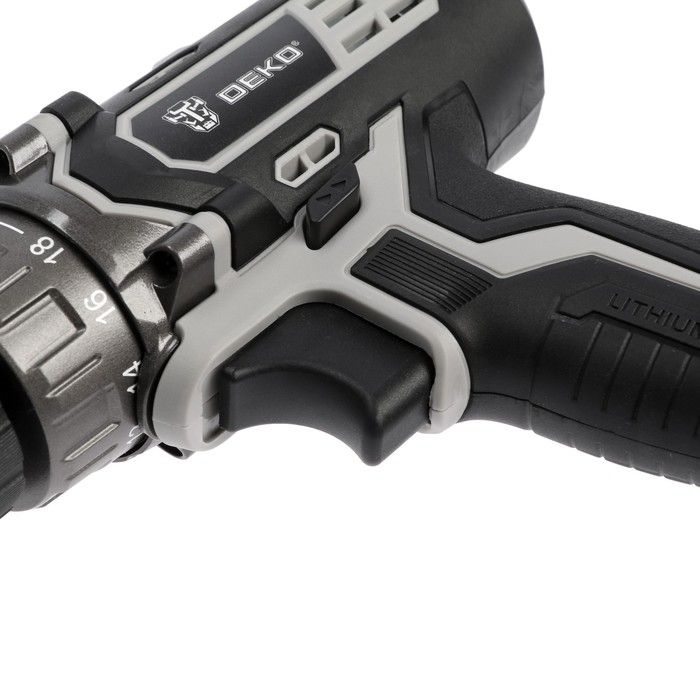 Дрель-шуруповерт DEKO DKCD20 Black Edition, 20 В, 2х2 Ач,  Li-lon, кейс + набор 63 пр.