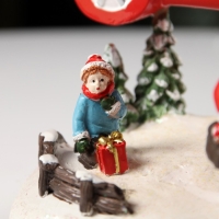 Светодиодная фигура &laquo;Вертолёт и Дед Мороз&raquo; 31.5 &times; 18 &times; 18 см, полистоун, батарейки ААх3 (не в комплекте), USB, свечение мульти