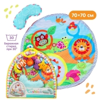 Развивающий коврик с дугами &laquo;Ежик на прогулке&raquo;, 70x70 см, Крошка Я