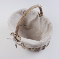 Набор корзин, 2 шт, 40&times;30&times;20/40 см, 28&times;21&times;14/27 см, ива, текстиль