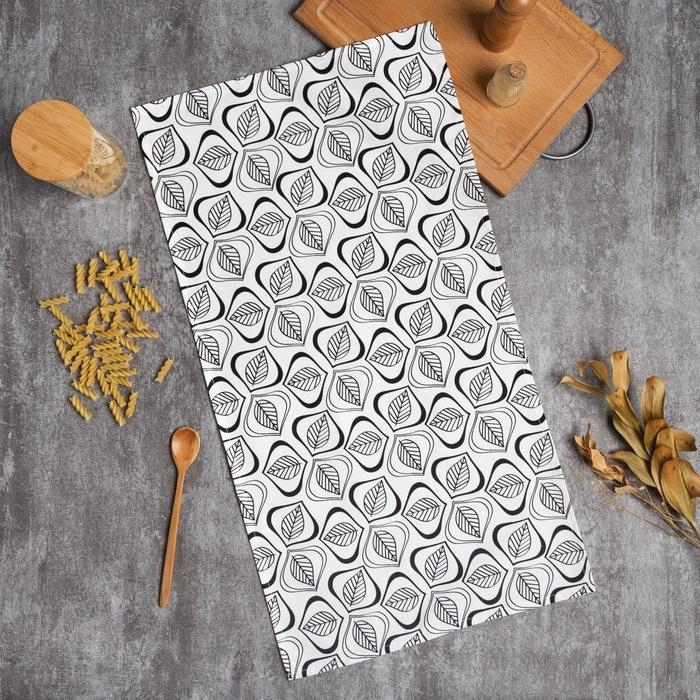 Полотенце Этель Leaves 40х73см, 100% хлопок, саржа 190 г/м2 Полотенце Этель Leaves 40х73см, 100% хлопок, саржа 190 г/м2