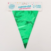 Гирлянда «Флажки», 20 флажков, 10 метров, цвет зелёный Гирлянда «Флажки», 20 флажков, 10 метров, цвет зелёный