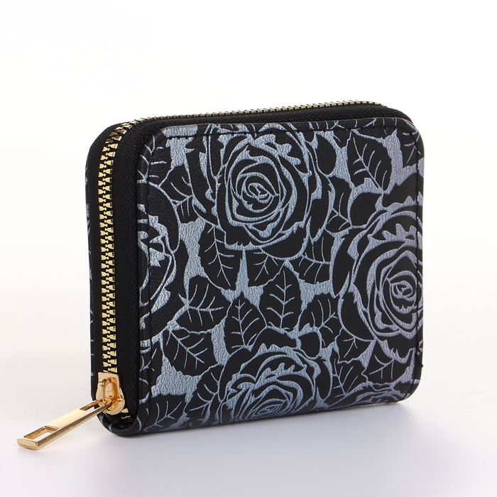 Кошелёк женский на молнии, цвет чёрный Кошелёк женский на молнии, цвет чёрный