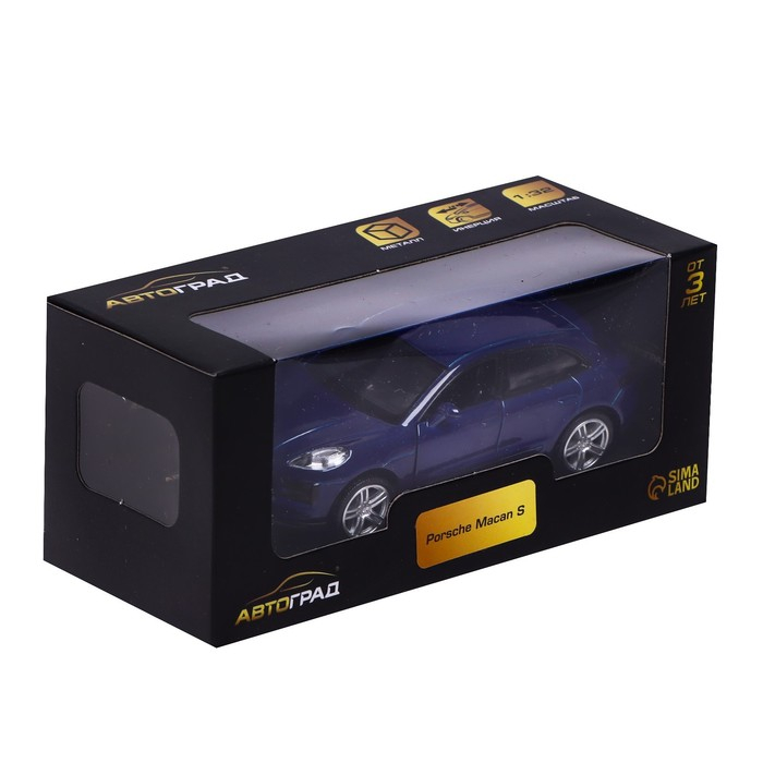 Машина металлическая PORSCHE MACAN S, 1:32, открываются двери, инерция, цвет синий Машина металлическая PORSCHE MACAN S, 1:32, открываются двери, инерция, цвет синий