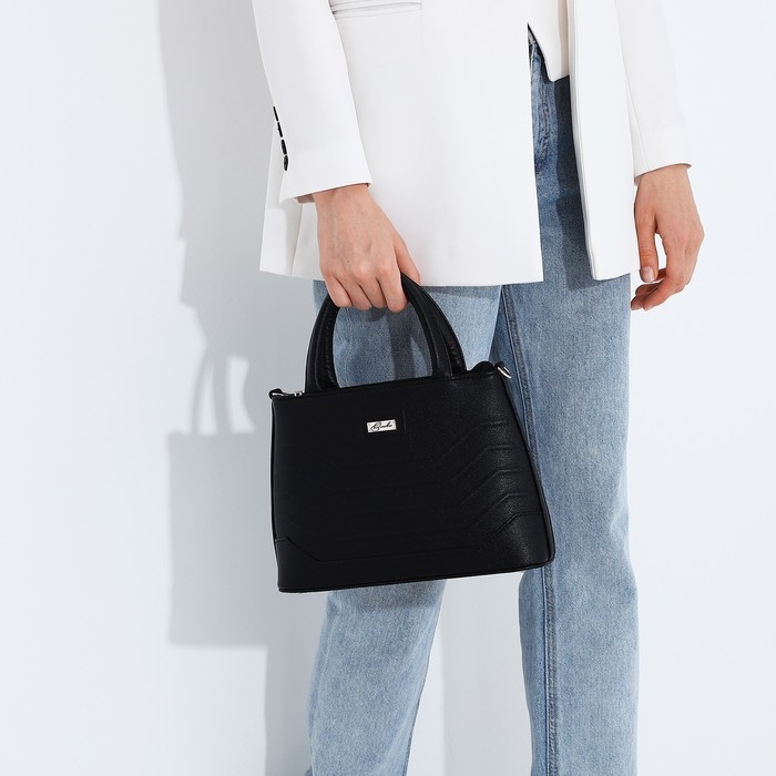 Сумка-тоут Сумка-тоут "Оливи" на молнии, цвет чёрный