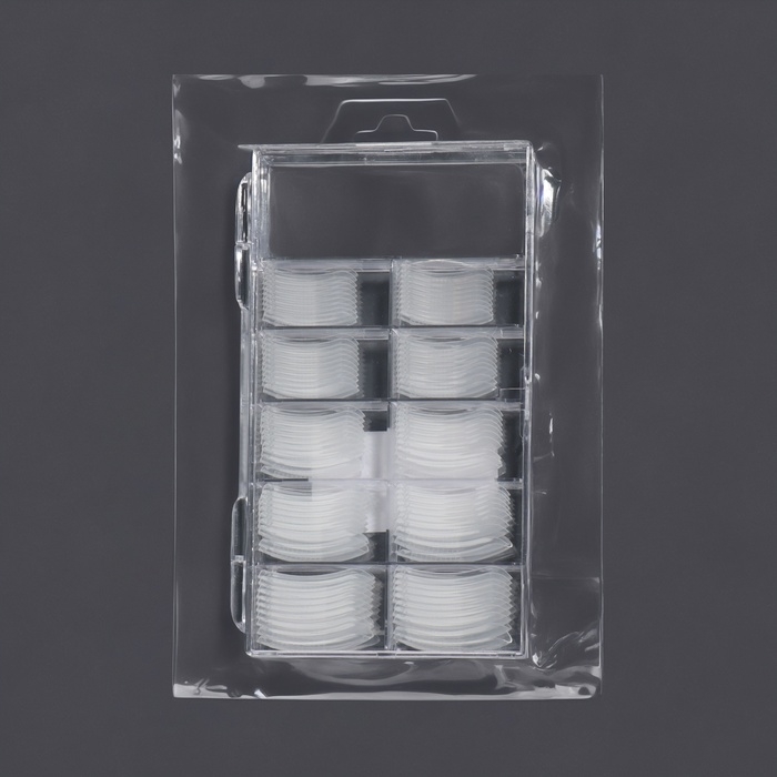 Верхние формы для наращивания в контейнере, 100 шт, мягкий квадрат, цвет прозрачный Верхние формы для наращивания в контейнере, 100 шт, мягкий квадрат, цвет прозрачный