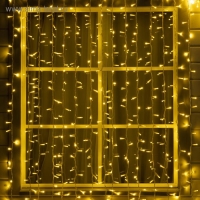 Гирлянда &laquo;Занавес&raquo; 2 &times; 3 м, IP65, УМС, белая нить каучук, 600 LED, свечение тёплое белое, 220 В