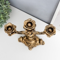 Подсвечник чугун на 3 свечи "Феодал" под бронзу 32х22х17 см