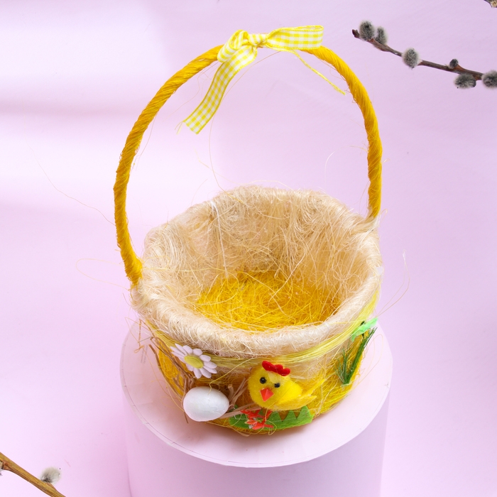Пасхальная декоративная корзинка Пасхальная декоративная корзинка "Цыпленок" 12.5х15х22 см