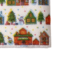 Салфетки новогодние бумажные &laquo;С Новым годом: домики&raquo;, однослойные, 24х24 см, 20 шт.