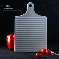 Блюдо керамическое для подачи Доляна &laquo;Гриль&raquo;, 18&times;28 см, цвет белый