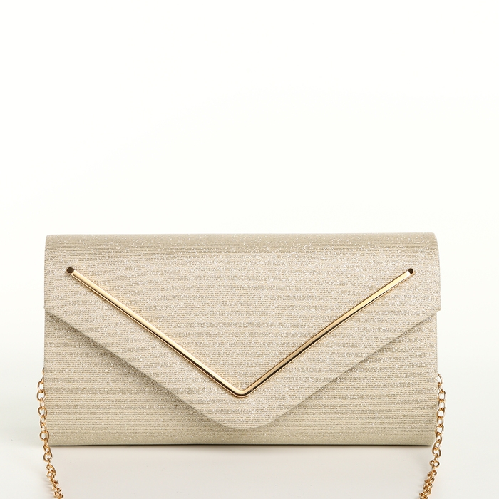 Сумка-клатч на магните, цвет бежевый