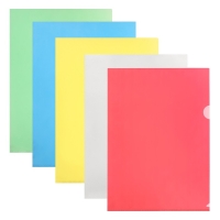 Набор папок-уголков А4, 150 мкм, Calligrata Стандарт, прозрачные, 5 штуки, микс Набор папок-уголков А4, 150 мкм, Calligrata Стандарт, прозрачные, 5 штуки, микс