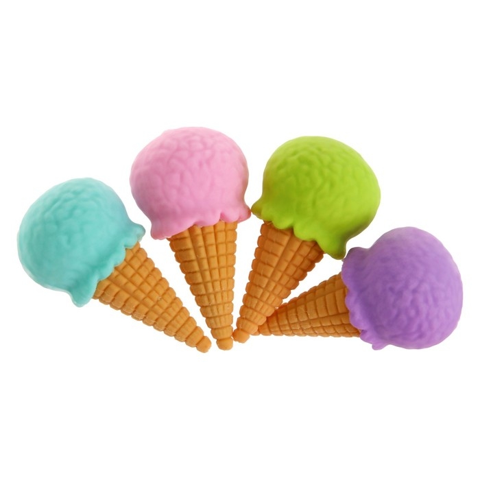 Набор фигурных ластиков &laquo;Вкусняшки&raquo;, 4 штуки, МИКС