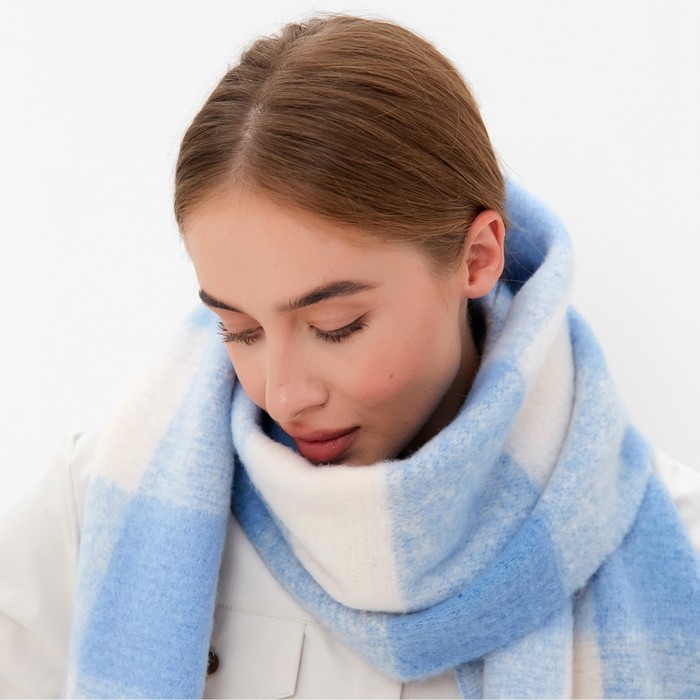 Шарф зимний объемный с кистями MINAKU клетка 210*38+18 см Шарф зимний объемный с кистями MINAKU клетка 210*38+18 см