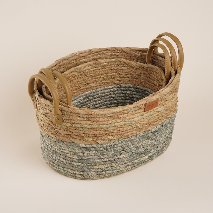 Корзины для хранения ручной работы SL Home, 3 шт: 33&times;23&times;16 см, 35&times;25&times;25 см, 35&times;25&times;25 см