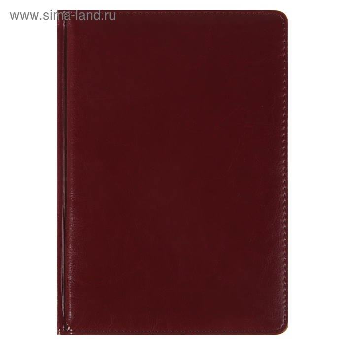 Ежедневник недатированный А5+, 136 листов Sidney Nebraska, твёрдая обложка, искусственная кожа, золотой срез, бордовый