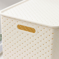 Корзина для хранения с крышкой &laquo;Береста&raquo;, 14 л, 35&times;24.5&times;20.5 см, цвет слоновая кость