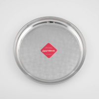 Поднос из нержавеющей стали Доляна &laquo;Индия&raquo;, d=35 см, цвет серебряный