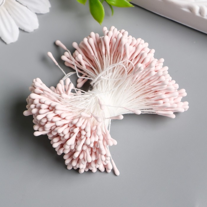 Тычинки для цветов Тычинки для цветов "Капельки матовые бледно-розовые" d=1,5 мм набор 400 шт длина 6 см