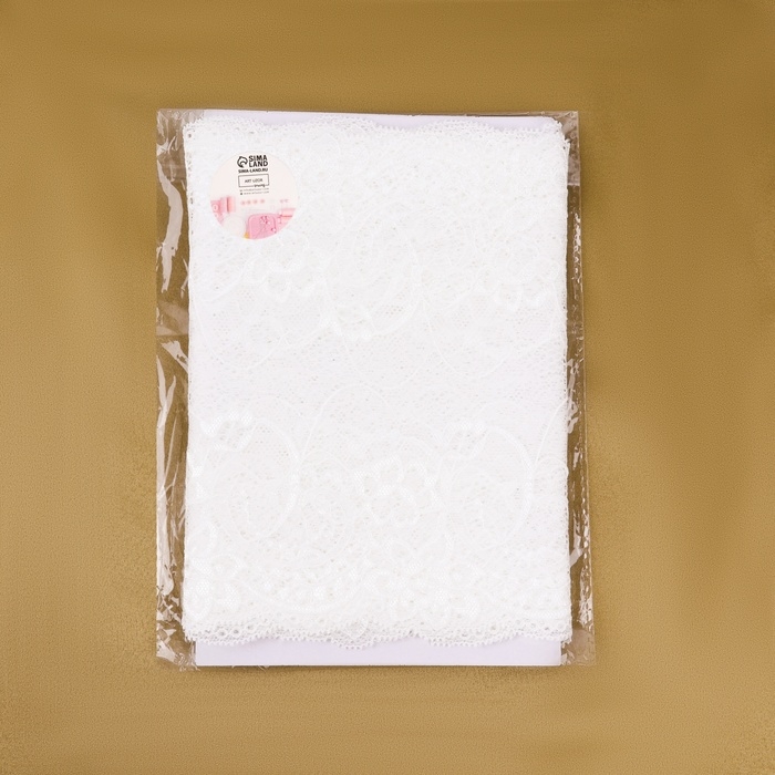 Кружевная эластичная ткань, 180 мм &times; 2,7 &plusmn; 0,5 м, цвет белый